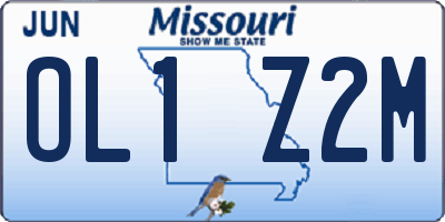 MO license plate OL1Z2M