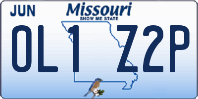 MO license plate OL1Z2P