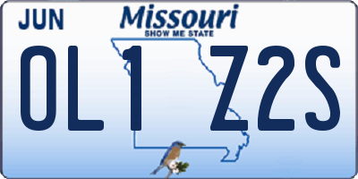 MO license plate OL1Z2S