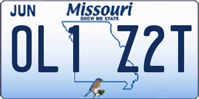 MO license plate OL1Z2T