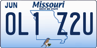 MO license plate OL1Z2U