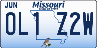 MO license plate OL1Z2W