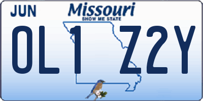 MO license plate OL1Z2Y