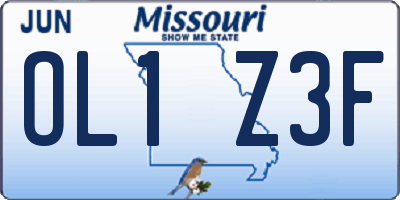 MO license plate OL1Z3F