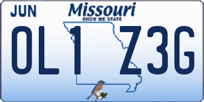 MO license plate OL1Z3G