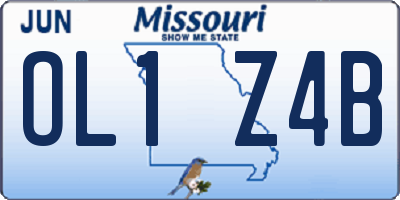 MO license plate OL1Z4B