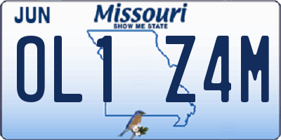 MO license plate OL1Z4M