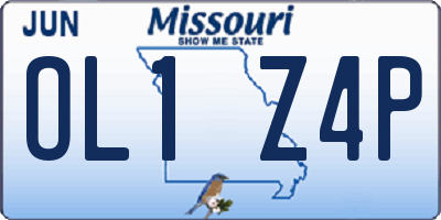 MO license plate OL1Z4P