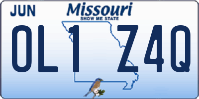 MO license plate OL1Z4Q