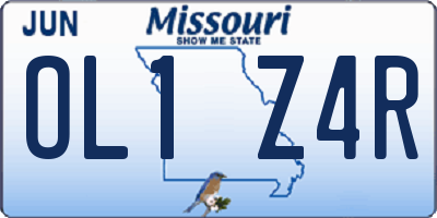 MO license plate OL1Z4R