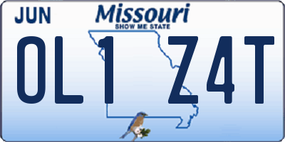 MO license plate OL1Z4T