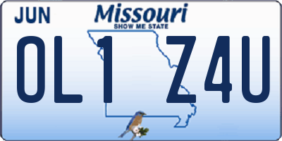 MO license plate OL1Z4U