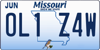 MO license plate OL1Z4W