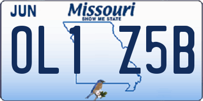 MO license plate OL1Z5B