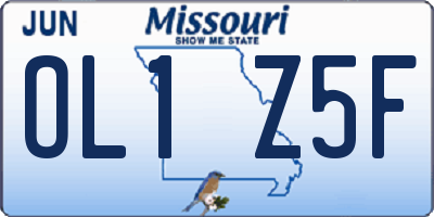 MO license plate OL1Z5F