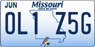 MO license plate OL1Z5G