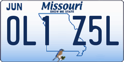MO license plate OL1Z5L
