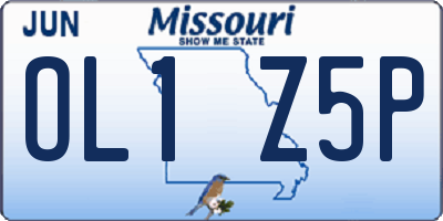 MO license plate OL1Z5P