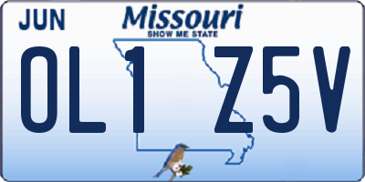 MO license plate OL1Z5V
