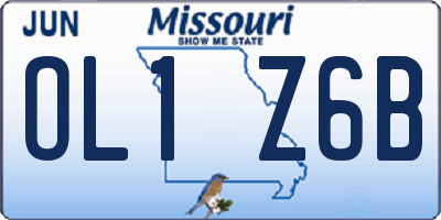 MO license plate OL1Z6B