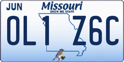 MO license plate OL1Z6C