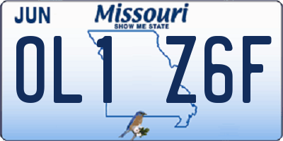 MO license plate OL1Z6F