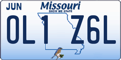 MO license plate OL1Z6L