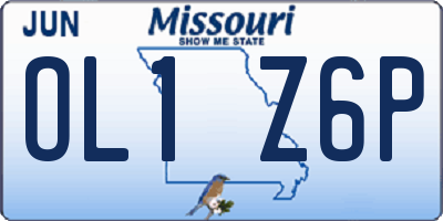MO license plate OL1Z6P