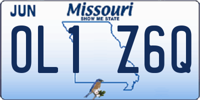 MO license plate OL1Z6Q