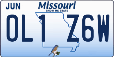 MO license plate OL1Z6W
