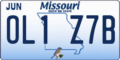 MO license plate OL1Z7B