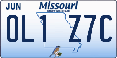 MO license plate OL1Z7C