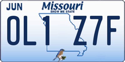 MO license plate OL1Z7F
