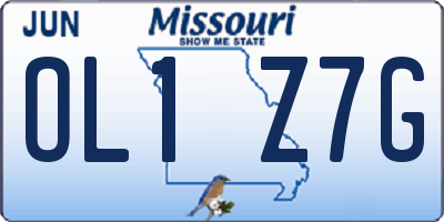MO license plate OL1Z7G