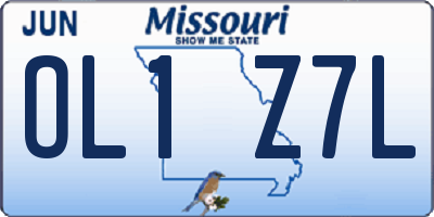 MO license plate OL1Z7L