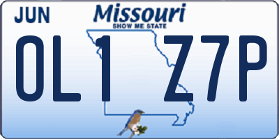 MO license plate OL1Z7P