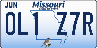 MO license plate OL1Z7R