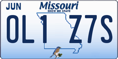 MO license plate OL1Z7S