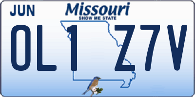 MO license plate OL1Z7V