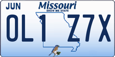 MO license plate OL1Z7X