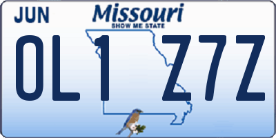 MO license plate OL1Z7Z