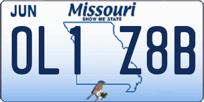 MO license plate OL1Z8B