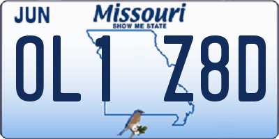 MO license plate OL1Z8D
