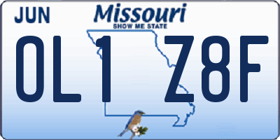 MO license plate OL1Z8F