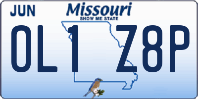 MO license plate OL1Z8P
