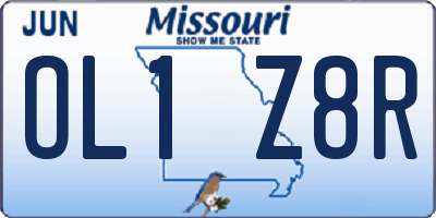 MO license plate OL1Z8R