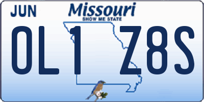 MO license plate OL1Z8S
