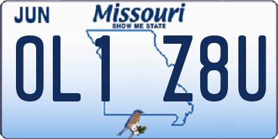 MO license plate OL1Z8U
