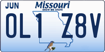 MO license plate OL1Z8V