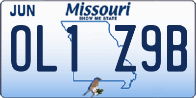 MO license plate OL1Z9B